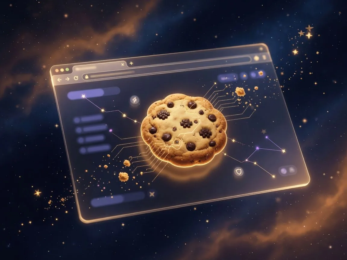 Digital cookies concept with browser interface
